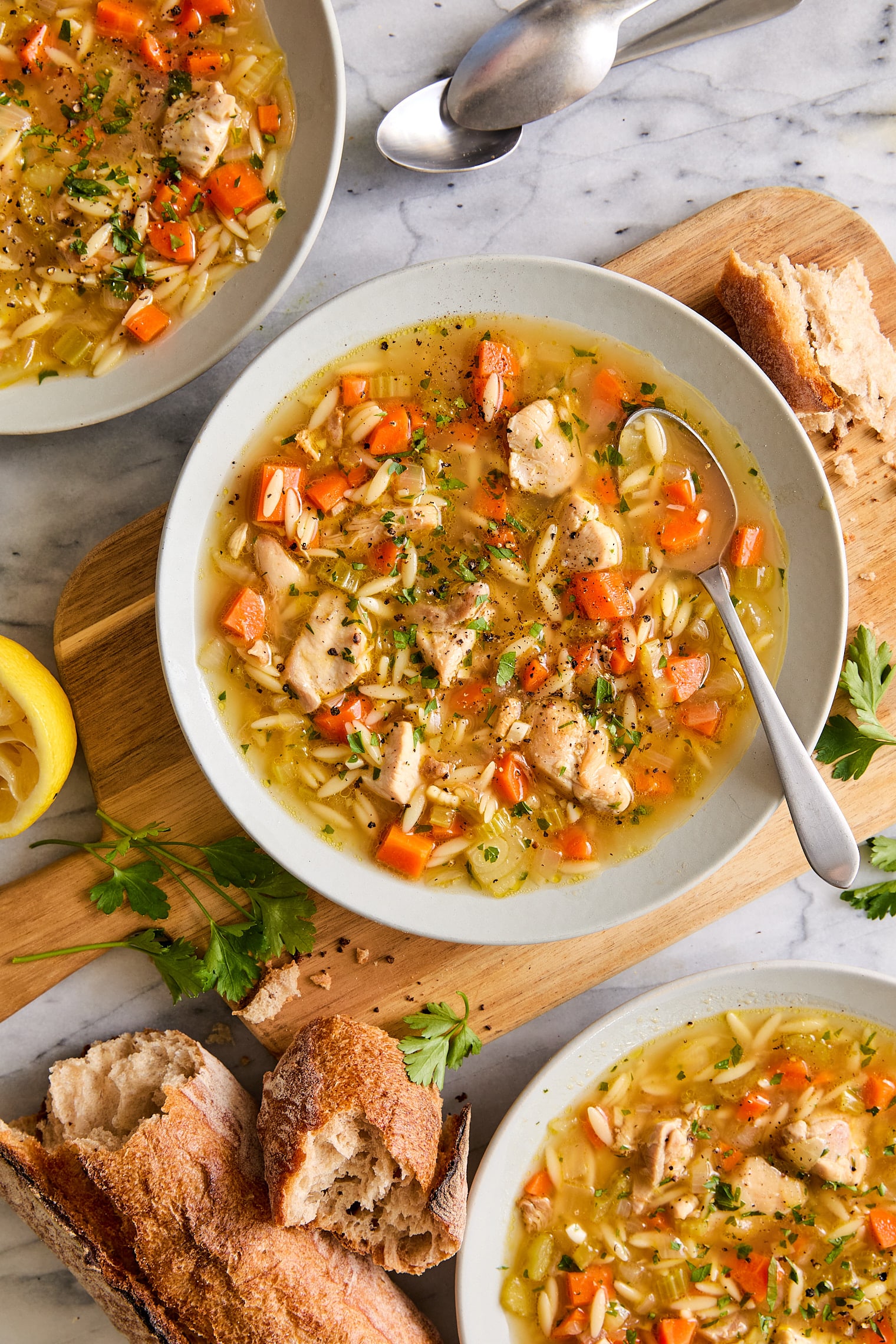 Lemon Chicken Orzo Soup